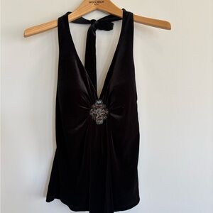 Vintage Caché Women’s Y2K Velvet Halter Top